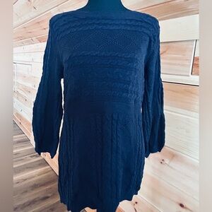 liz & co. Navy Blue Textured Knit Sweater